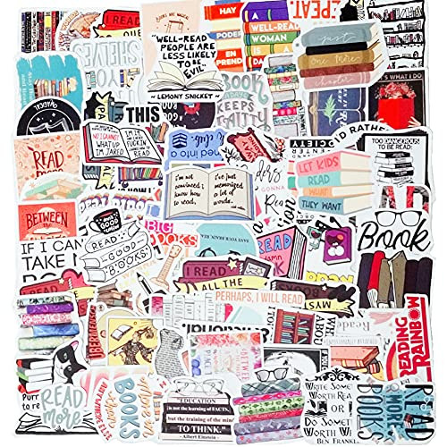 100 Pcs Reading Stickers for Kids I Love Reading Decals Motivational Teacher Reward Stickers for Water Bottle Scrapbook Laptop Luggage Skateboard Notebook Decoration