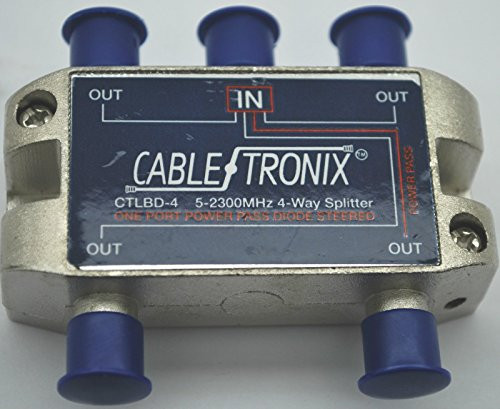 NEW CABLETRONIX 4-WAY CTLBD-4 SPLITTER 5-2300 MHz ONE PORT POWER PASSING