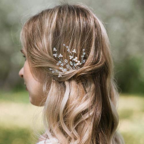 deladola Bridal Wedding Hair Pins Silver Crystal Hairpin Sparkly Pearl Bride Hair Accessories for Women and Girls-Pack of 2- -Gold- deladola Bridal Wedding Hair Pins Silver Crystal Hairpin Sparkly Pearl Bride Hair Accessories for Women and Girls-Pack of 2- -Gold-