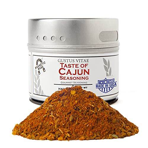 Taste of Cajun - Artisanal Seasoning - Non GMO - Gourmet Spice Blend - Magnetic Tin - Crafted in Small Batches - Hand Packed Taste of Cajun - Artisanal Seasoning - Non GMO - Gourmet Spice Blend - Magnetic Tin - Crafted in Small Batches - Hand Packed