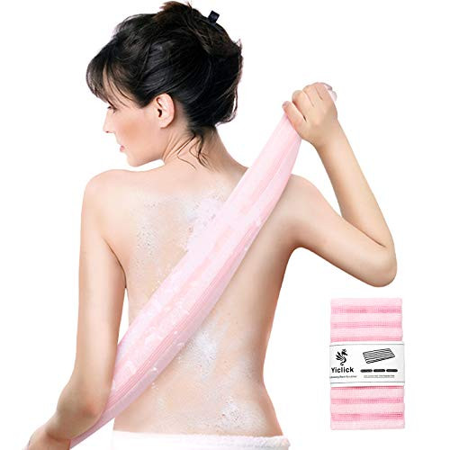 Exfoliating Back Scrubber, Korean Body Back Scrubber Towel For Shower, Japanese Exfoliating Bath Wash Scrub Cloth Washcloth Washer for Women Exfoliation, Body Scrubbing Brush Loofah Exfoliator -Pink- Exfoliating Back Scrubber, Korean Body Back Scrubber Towel For Shower, Japanese Exfoliating Bath Wash Scrub Cloth Washcloth Washer for Women Exfoliation, Body Scrubbing Brush Loofah Exfoliator -Pink-