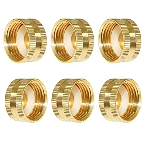 Hooshing 6Pcs Garden Hose Cap 3/4 Inch Hose Female End Cap Spigot Cap Adapter with Washers Garden Hose Female Fitting Cap