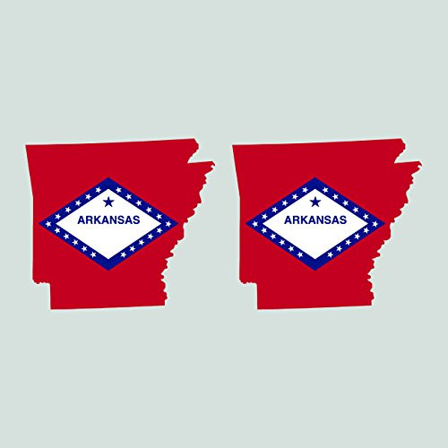 Two Pack Arkansas State Shaped Flag Sitcker FA Graphix Decal AR