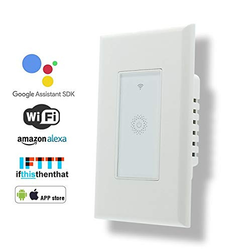 Wifi Smart Light Switch,Work with Alexa,Google Home, Wireless control