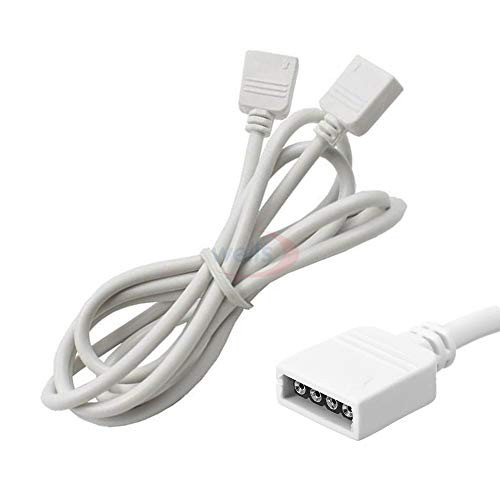 Davitu Electrical Equipments Supplies - White color 1M 2M 30cm 4 PIN RGB Extension led Cable connector cord Wire with 4pin for SMD 5050 3528 RGB LED light Strip - -Color: 30cm long-