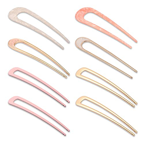 8 Pieces U-Shaped Hairpin Fork Stick Tortoise Shell Hair Clip Bun Hair Pins Clips 2 Prongs Hair Stick Metal Hair Pin for Women Girls Hair Styling Accessories 8 Pieces U-Shaped Hairpin Fork Stick Tortoise Shell Hair Clip Bun Hair Pins Clips 2 Prongs Hair Stick Metal Hair Pin for Women Girls Hair Styling Accessories