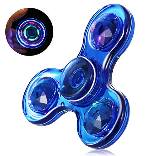 SCIONE Fidget Spinners,LED Light up Clear Fidget Toys, ADHD Anxiety Toys Stress Relief Reducer Spin for Kids -Blue- SCIONE Fidget Spinners,LED Light up Clear Fidget Toys, ADHD Anxiety Toys Stress Relief Reducer Spin for Kids -Blue-