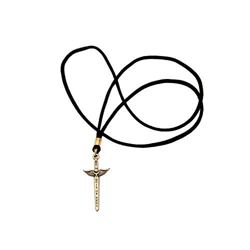Intercession St Michael Sword Necklace -Antique Gold - Cord-