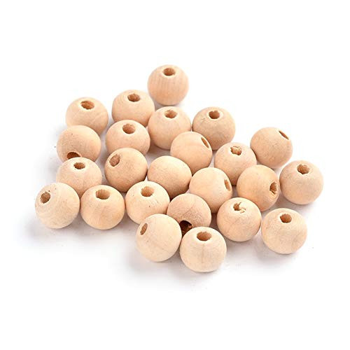 Fashewelry 200Pcs Natural Unfinished Round Wood Beads 8mm Wooden Round Ball Spacer Loose Beads for DIY Jewelry Craft Making with 2mm Hole