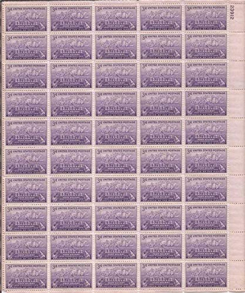USPS Fort Kearny Complete Sheet of 50 x 3 Cent Stamps Scott 970