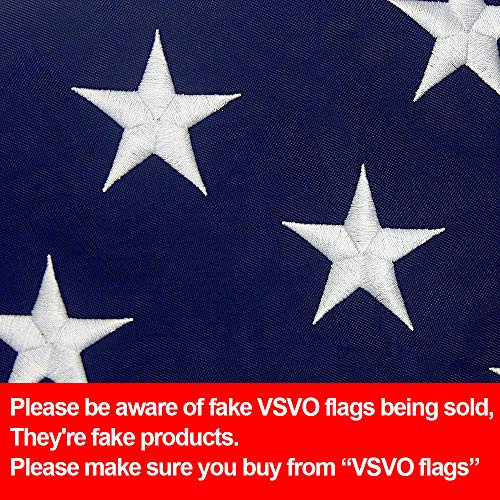 VSVO American Flag 3x5-Heavyweight Nylon US Outdoor Flags, UV Protected, Embroider Stars, Sewn Stripes, Brass Grommets Outside USA Flags.