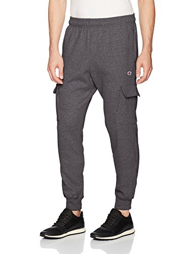 Champion Men's Powerblend Fleece Jogger Pant, Granite Heather, Large