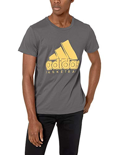 adidas Men's Badge of Sport Solid Graphic Tee, Grey, Medium