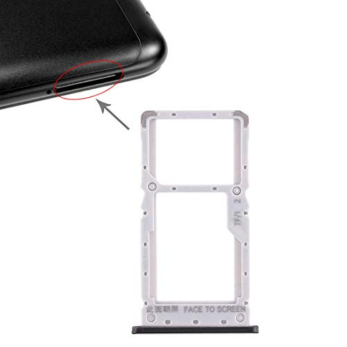 ZENGMING Repair Parts SIM Card Tray  plus SIM Card Tray/Micro SD Card Tray for Xiaomi Redmi Note 6 Pro -Black- Phone Replacement Parts -Color : Black-