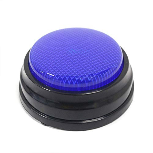 Decdeal Recordable Talking Button with Led Function, Sound Button Learning Resources Answer Buzzers, Record Any 30 Seconds Message, Blue