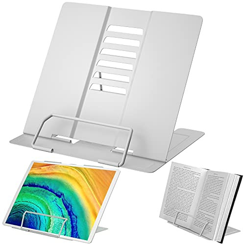 Desk Book Stand, Metal Reading Bookstand Adjustable Cookbook Holder Portable Sturdy Bookstands for Recipes, Textbooks, Documents, Music Book, Gray Desk Book Stand, Metal Reading Bookstand Adjustable Cookbook Holder Portable Sturdy Bookstands for Recipes, Textbooks, Documents, Music Book, Gray