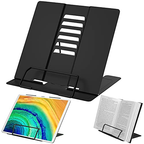 Desk Book Stand, Metal Reading Bookstand Adjustable Cookbook Holder Portable Sturdy Bookstands for Recipes, Textbooks, Documents, Music Book, Black Desk Book Stand, Metal Reading Bookstand Adjustable Cookbook Holder Portable Sturdy Bookstands for Recipes, Textbooks, Documents, Music Book, Black
