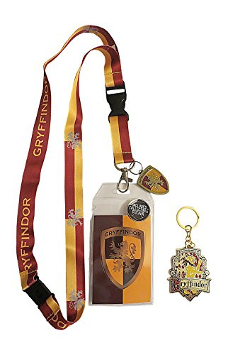 Harry Potter Gryffindor ID Badge Holder Lanyard & Keychain Bundle