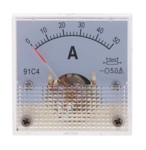 YXQ 0-50A Analog Ammeter Current Panel 91C4 Amp Gauge Meter 2.5 Accuracy for Auto Circuit Measurement Tester -DC 50A-