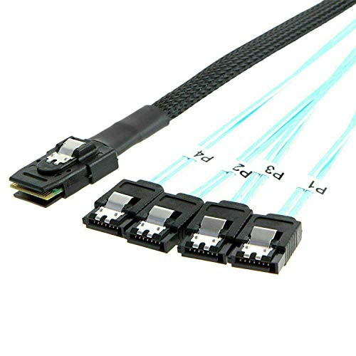 1m 3.3ft Mini SAS 4i SFF-8087 36-Pin Male to 4X SATA 7Pin Splitter Cable Adapter
