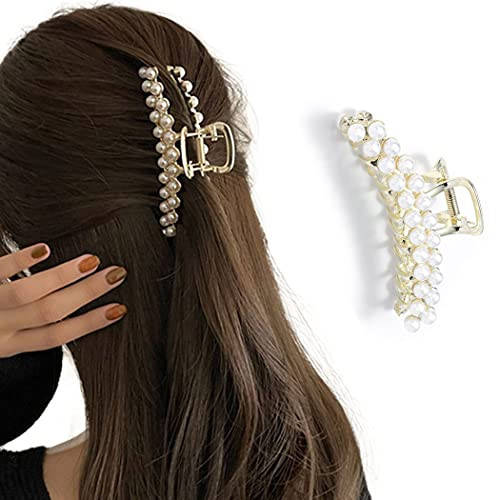 Brinie Vintage Hair Claw Clips Gold Hair Clips Pearl Jaw Claw Clips Non Slip Hair Clamps Hair Accessories for Women and Girls -Set 1- Brinie Vintage Hair Claw Clips Gold Hair Clips Pearl Jaw Claw Clips Non Slip Hair Clamps Hair Accessories for Women and Girls -Set 1-