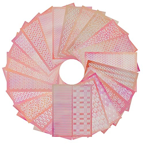 NICENEEDED Nail Sticker Set Supplies with 24 Sheets Nail Vinyls Stencils Nails Stickers Set Hollow Nail Stencil Stickers for Manicure DIY Nail Art Design -Style 3- NICENEEDED Nail Sticker Set Supplies with 24 Sheets Nail Vinyls Stencils Nails Stickers Set Hollow Nail Stencil Stickers for Manicure DIY Nail Art Design -Style 3-