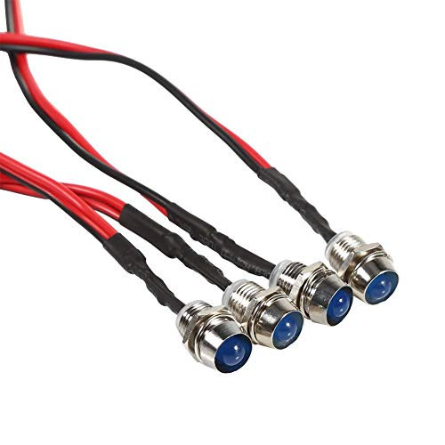 4Pcs Car LED Indicator Light Bulbs, 12v 8mm LED Panel Pilot Dash Warning Light Indicator Lamp Car Van Boat-Green-