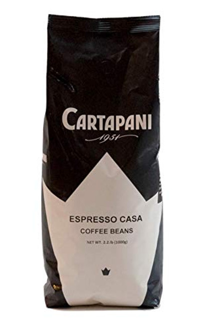 Caffe' Cartapani Espresso Casa Whole Bean Coffee Blend, Medium Roast, 2.2-Pound Bag, Roasted in Italy