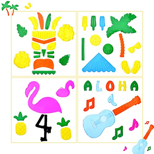 Summer Window Clings Window Decals, Anti-Collision Cute Flower Window Stickers for Home Office Room Doors Refrigerator Decorations, 4th of July Gel Window Clings for Kids Glass Window -4 Sheets