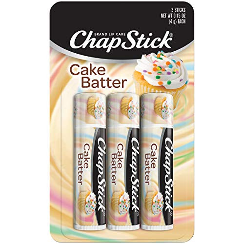 ChapStick Cake Batter Limited Edition Flavored Lip Balm Tubes, Lip Moisturizer for Lip Care - 0.15 Oz -Pack of 3-