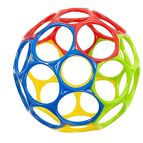 1pc Baby Teether Toy Ball Finger Hole Rainbow Pliable Balls Hand Catch Shaker for Infant Colorful Ball