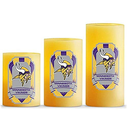NFL Minnesota Vikings LED Light Candle Gift Set -3 piece-