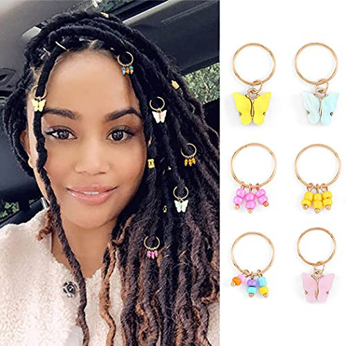 Formery Beads Braid Charms Gold Butterfly Dreadlock Accessories Hair Rings Clip Jewelry Hair Accessory for Women and Girls -Pack of 6- Formery Beads Braid Charms Gold Butterfly Dreadlock Accessories Hair Rings Clip Jewelry Hair Accessory for Women and Girls -Pack of 6-