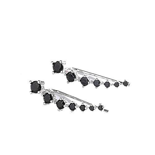 Black 7 Crystals Ear Cuffs Earrings for Women - iamond Stud Ear cuff Crawler Earrings - Ear Climber Black 7 Crystals Ear Cuffs Earrings for Women - iamond Stud Ear cuff Crawler Earrings - Ear Climber