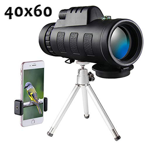 Electrilucn Monocular Telescope 40x60, High Power Monocular Scope Waterproof Telescope with Phone Clip and Tripod for Cell Phone for Bird Watching, Hunting, Travel