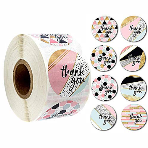 Thank You Stickers Roll, 1inch 1000PCS Self-Adhesive Thank You for Supporting My Small Business Stickers with 8 Different Designs, Great for Small Business, Bakeries, Handmade Goods Thank You Stickers Roll, 1inch 1000PCS Self-Adhesive Thank You for Supporting My Small Business Stickers with 8 Different Designs, Great for Small Business, Bakeries, Handmade Goods