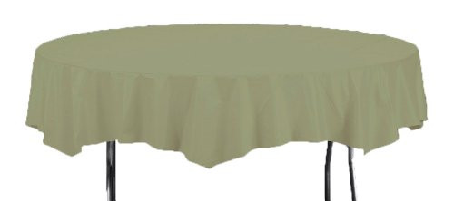 Creative Converting Octy-Round Plastic Table Cover, 82-Inch, Sage Green