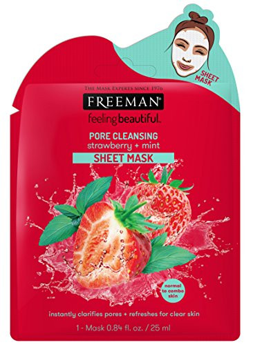 Feeling Beautiful Freeman Facial Strawberry plusmint Pore Cleansing Sheet Mask, 1 Count