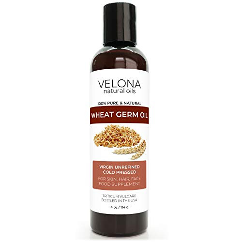 Wheat Germ Oil USP Grade by Velona - 4 oz | 100 percent Pure and Natural Carrier Oil | Unrefined, Cold Pressed | Cooking, Face, Hair, Body  and  Skin Care | Use Today - Enjoy Result Wheat Germ Oil USP Grade by Velona - 4 oz | 100 percent Pure and Natural Carrier Oil | Unrefined, Cold Pressed | Cooking, Face, Hair, Body  and  Skin Care | Use Today - Enjoy Result