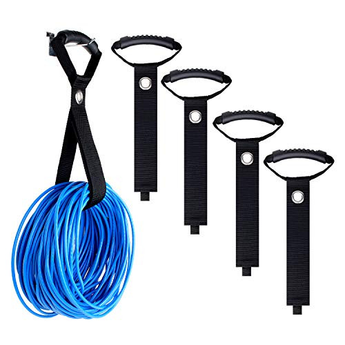4 Pack Extension Cord Holder Organizer, 28" Heavy Duty Storage Straps Fit with Garage Hooks and Pool Hose Hangers by WILTEEXS