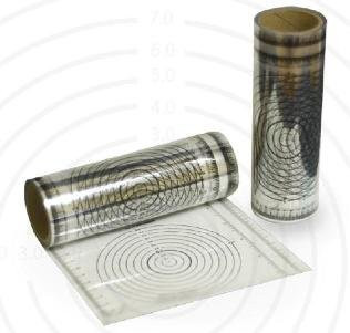 Wound Measuring Guide, Clear Bullseye, Circular, w/Side Ruler, Inches and Centimeters, 50/RL