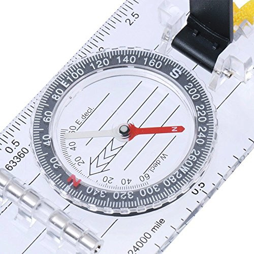 BARGAIN HOUSE Professional Orienteering Mini Thumb Compass with Map Measuring Scale Outdoor Hiking Map Compass Camping Hiking Travel Accessories