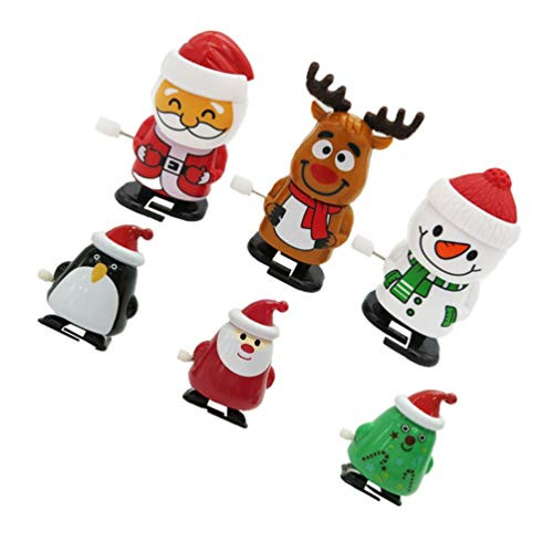 TOYANDONA 6 Pieces Christmas Wind Up Toys Assorted Clockwork Toys for Christmas Party Favors Goody Bag Filler TOYANDONA 6 Pieces Christmas Wind Up Toys Assorted Clockwork Toys for Christmas Party Favors Goody Bag Filler