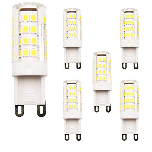 Mengjay 5X G9 LED Bulb 5W LED Light Bulb 51-SMD 2835 LEDs, 400LM, Equivalent to 40W Halogen Lamp Replacement, 110V, More Stable, No Flicker-Not Dimmable, Warm White 3000K-