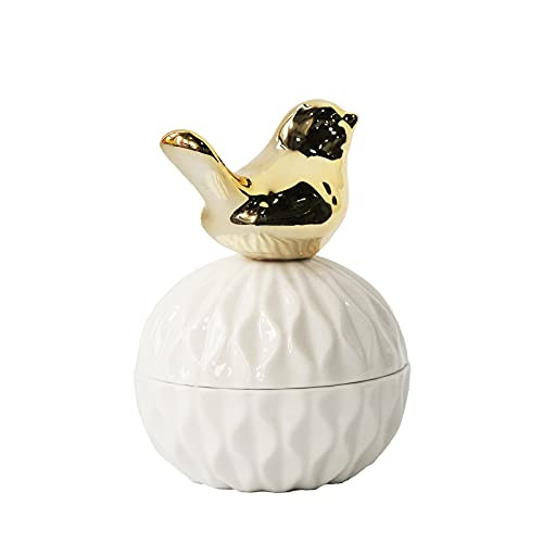Ceramics Jewelry Box, Small Jewelry Display Organizer Holder ,Trinket Storage Tank Container for Home Decor -bird-
