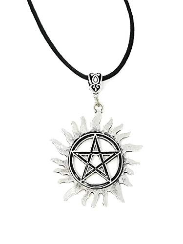 Supernatural Inspired Anti-possession Devil's Trap symbol tattoo necklace - 20" satin cord included