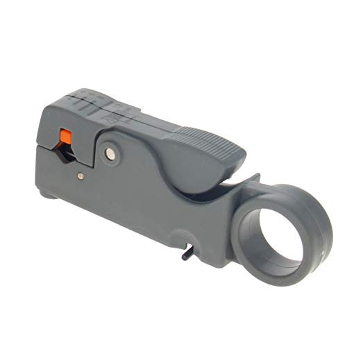Utoolmart Rotary Coax Coaxial Cable Stripper Cutter Tool for RG58/59/62/6/3C2V/5C Wire Stripper Gray with Bag 2pcs