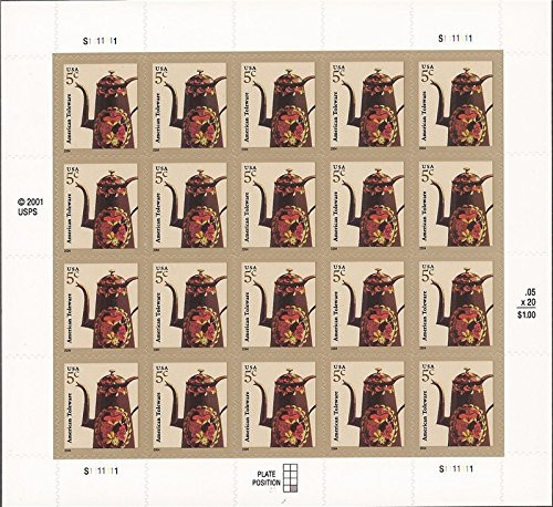 USPS American Toleware - Sheet of Twenty Five Cent Stamps Scott 3756 USPS American Toleware - Sheet of Twenty Five Cent Stamps Scott 3756