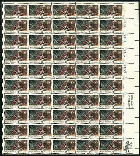 Haym Salomon Sheet of 50 x 10 Cent US Postage Stamps Scott 1561