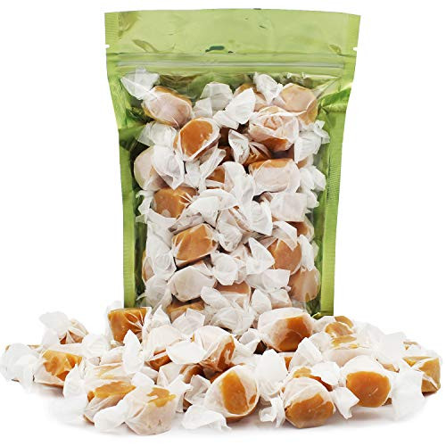 Pumpkin Spice Caramel Kisses Taffy Treats, Delicious Gourmet Candy Sweets, Kosher Dairy, Individually Wrapped -20 Count -Half-Pound-- -40 Count -1 Pound--